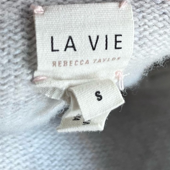 La Vie Rebecca Taylor Women’s Grey Knit Wool Alpaca Blend Floral Hoodie Sz Sm - Picture 14 of 14